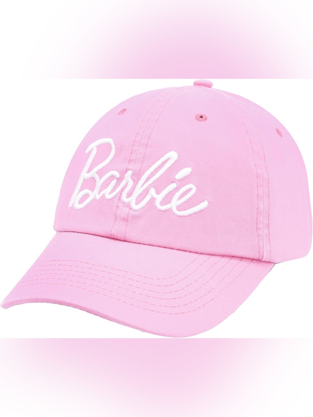 NEW Barbie Pink Embroidered Logo Baseball Cap Cotton Adjustable Hat